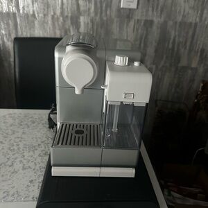 Nespresso Elegant Silver and White Espresso Maker